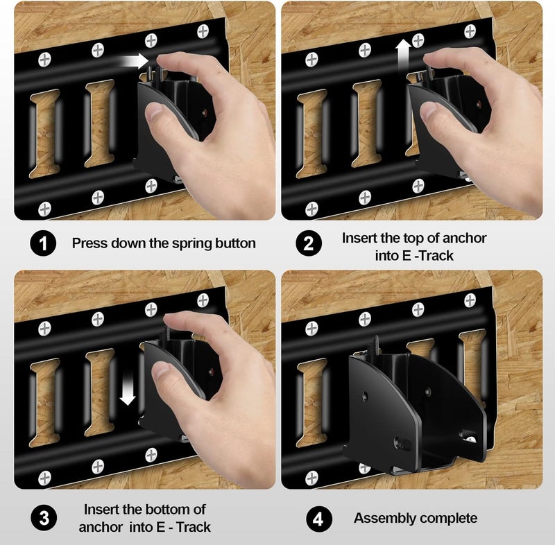 Onesnt 4 Pack E Track Wood Beam Brackets|E-Track Accessories Wood Beam End Socket Shelf Brackets|ETrack CargoTie Down Systems for Truck, Trailer, Van, RV,Cargo Trailer,Cargo Control, Shelf Brackets (Black) - Image 5